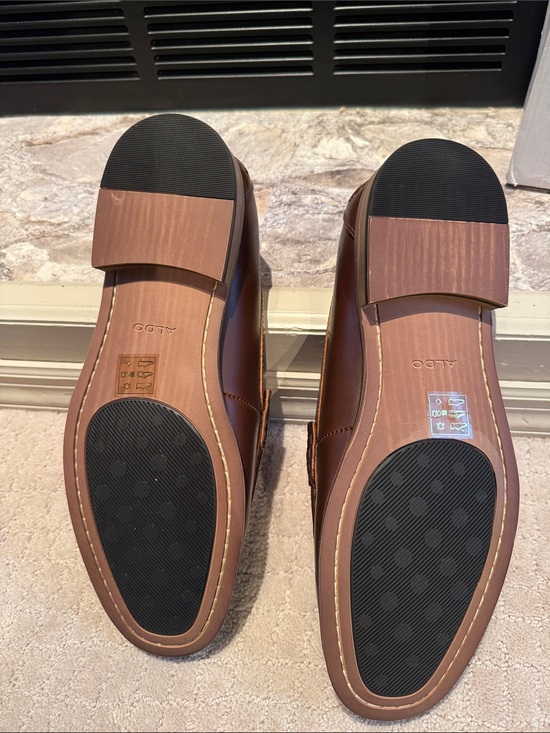 Aldo Men’s Brown Leather Bit Loafers with Gold-Tone Hardware main image 7